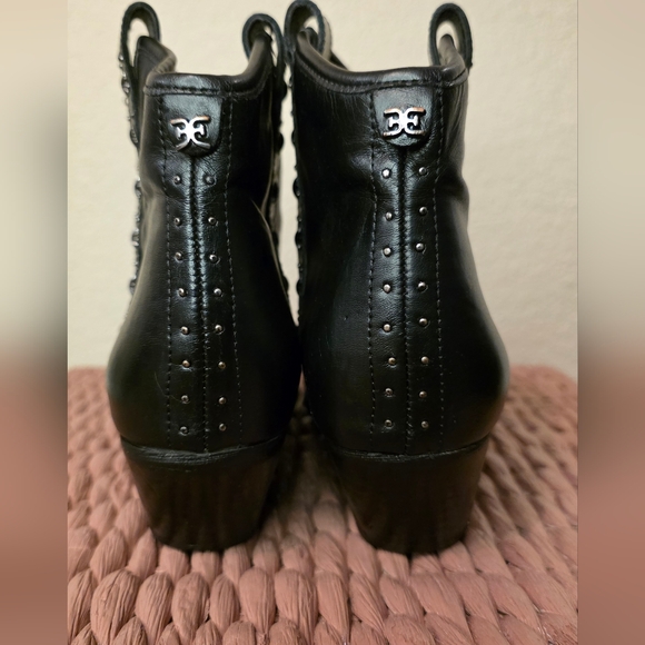 Sam Edelman Black Studded Ankle Boots - Picture 8 of 13